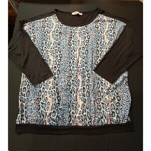 Pink Clove Womens  Plus Size Top 3/4 Sleeve Blouse Excellent